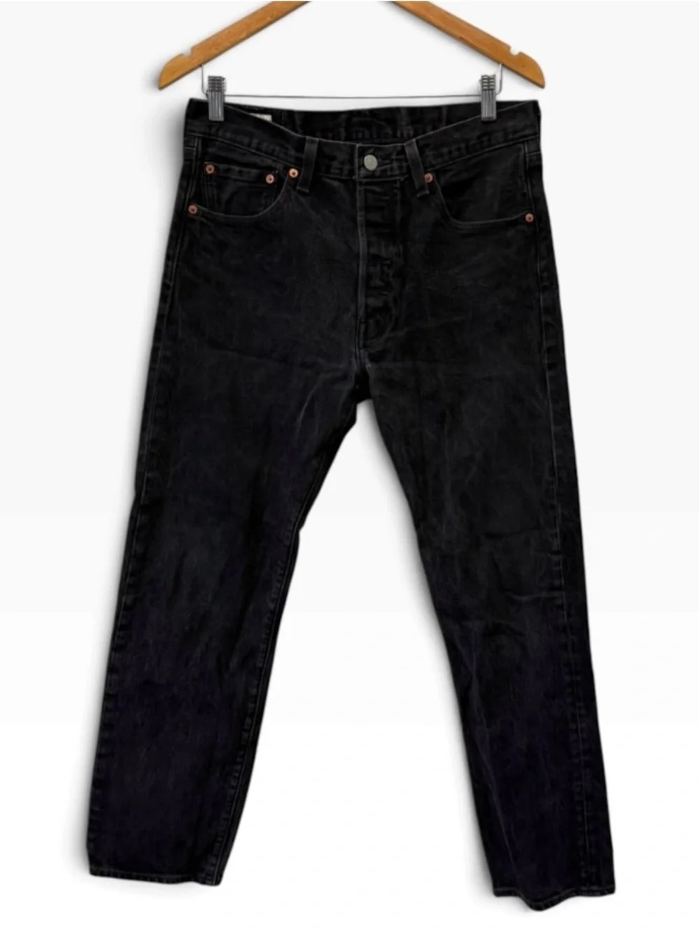 Levi's Men's 501 '93 Black Washed Grunge Bikercore Classic Button Fly Size 32/30